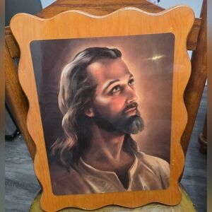 Wooden Framed Religious Portrait